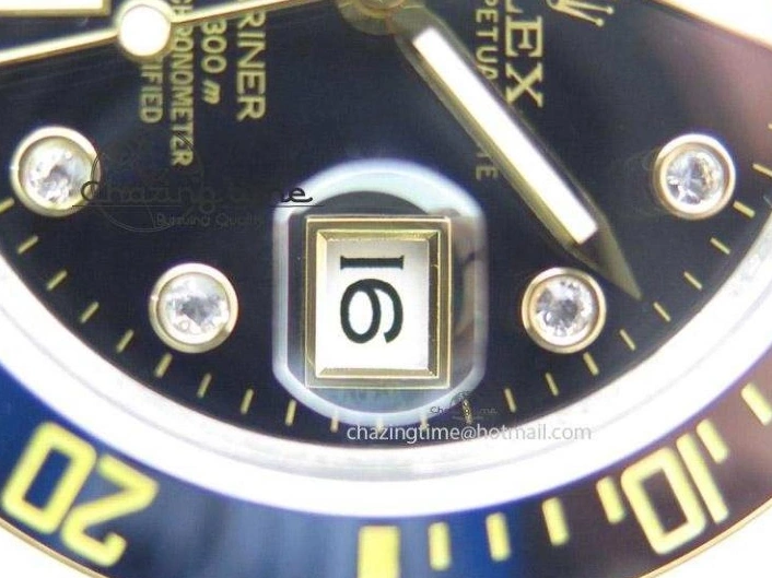 Black A2836 LN YG Submariner SS Bracelet Markers on Dial Diamonds 116613 0418